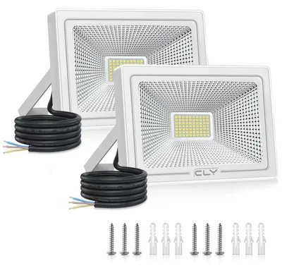 2er-Pack 50 W LED-Flutlicht, 4300 lm, IP66, kaltweiß 6500 K, Außen
