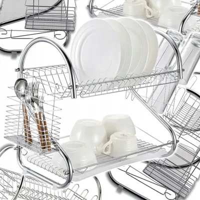 Produktbild von Zwei Etagen Geschirrspueler Trockner Abtropfstaender fuer Kueche Besteck Glaeser Praktischer Organizer
