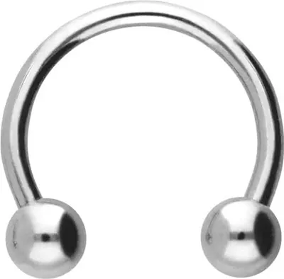 Produktbild von Ohrpiercing, Nasenpiercing, Septum Piercing Chirurgenstahl Hufeisenring Farbe: Silber + Kugelgröße: 3mm Innendurchmesser: 8mm + Stabstärke: 1mm