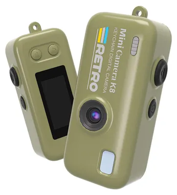 Produktbild von Zimilo Mini Kinderkamera Digitalkamera mit 0.96 Zoll IPS Display, Retro Schlüsselanhänger Kompaktkamera HD Fotokamera für Unterwegs, Grün