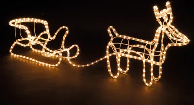 Image de Lumières de Noël LED, renne avec traîneau