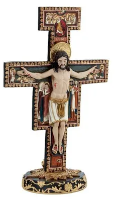 Jezus-Rufix am Byzantinischen Kreuz, Harz, handbemalt, 27 cm