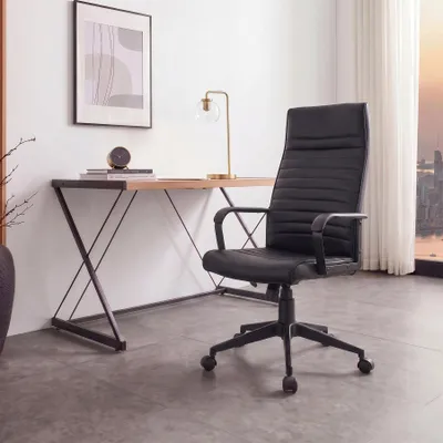 Produktbild von riess-ambiente Bürostuhl LAZIO schwarz Kunstleder drehbar höhenverstellbar mit Rollen