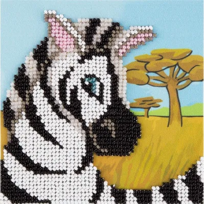 Immagine prodotto di Ricamo di perline Klart "Zebra" 11x11cm, disegno da ricamo