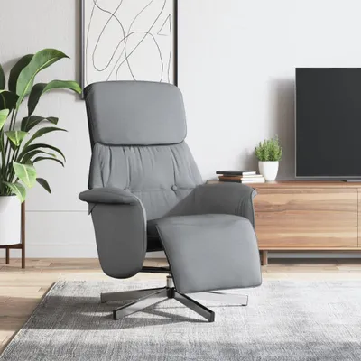 Obrázok produktu pre Relaxačné kreslo - Nastaviteľné kreslo - Kreslo na čítanie - Otočné kreslo - Svetlosivé - Otočné o 360°