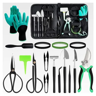 Produktbild von Bonsai Werkzeugset, 24-teiliges Gartengeräte Set für Bonsai Einsteiger