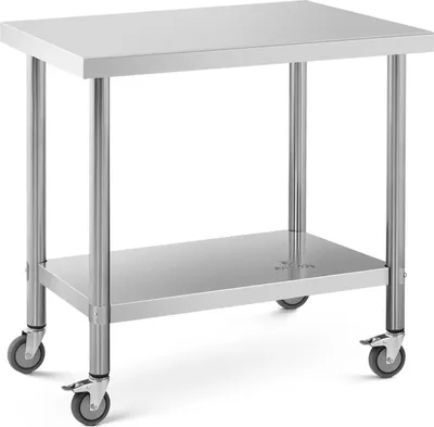 Produktbild von Expondo Royal Catering Edelstahltisch mit Rollen - PREMIUM - 60 x 90 cm - 145 kg -
