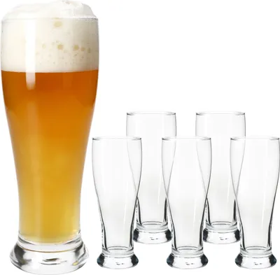 Produktbild von 6x Baby-Weizenbiergläser klar 0,3L Weißbier-Glas klein Hefeweizen Bier-Glas