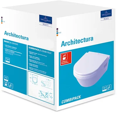 Produktbild von Villeroy & Boch Omnia architectura Tiefspülklosett design - Combi-Pack 370x503mm wand Weiß Alpin ceramicplus - 5684H1R1