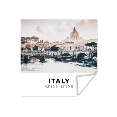 Produktbild von MuchoWow® Poster Rom - Italien - Sommer - Skyline - Wasser 50x50 cm - Wohnzimmerdekoration