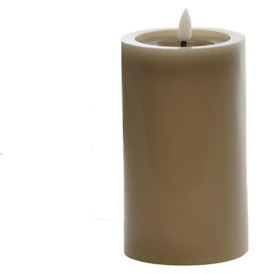 Produktbild von LED Wachskerze taupe 12,5 x Ø 7,5 cm mit Flackerflamme und Timer