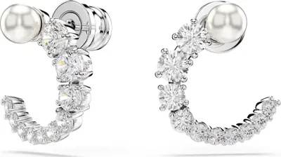 Zdjęcie produktu dla Swarovski Creoles Uni Matrix Crystal Pearl biały rodowany 5692260