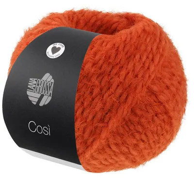 Produktbild von Lana Grossa COSÌ 50 g Flauschiges Merino-Dochtgarn mit Effektstruktur Farbe 016 - Dunkelorange
