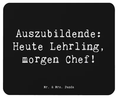 Produktbild von Mr. & Mrs. Panda Mauspad Spruch Auszubildende Chef - Schwarz - Geschenk, kreative Geschenke, Mousepad, Berufe, Beruf, Berufskarriere, Berufsleben, Mouse Pad, laptop, pc