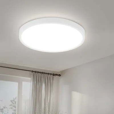 Image de ZMH Plafonnier LED blanc plat 22 cm blanc chaud 15 W Éclairage de plafond pour  chambre à coucher, cuisine, couloir