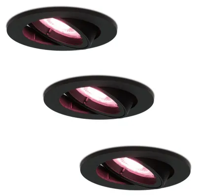 Produktbild von hoftronicsmart LED Einbaustrahler 3x 5,5W GU10 RGBWW Schwarz IP20 schwenkbar