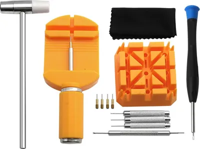 Produktbild von Komplettes Uhrenarmband-Reparaturwerkzeug-Set mit Pinzette und Reinigungstuch