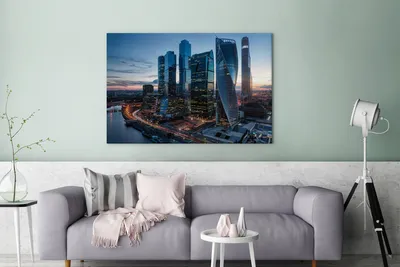 Produktbild von MuchoWow® - Leinwandbilder - Moskau Stadtzentrum, Wandbild, Wanddeko Bilder Wohnzimmer, 120x80cm