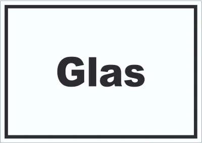 Produktbild von Glas Mülltrennung Aufkleber mit Text A0 (841x1189mm)