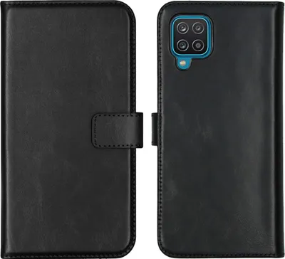 Immagine prodotto di Custodia a libro in vera pelle Selencia per Samsung Galaxy A12 - Nero