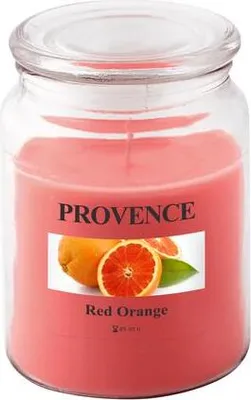 Zdjęcie produktu dla Świeca W Szkle Z Pokrywką 510G, Czerwono-Pomarańczowa