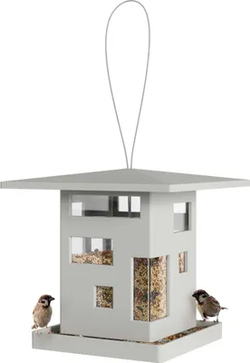 Immagine prodotto di Umbra Vogelhaus Bird Cafe, Vogelfutterspender, Kunststoff, Grau, 23 cm, 1018220-918