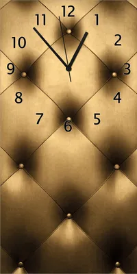 Produktbild von Wallario Design Wanduhr bedruckt, Größe 30 x 60 cm, Motiv: Goldene Ledertür