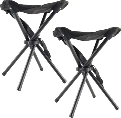 Produktbild von "HIXA Klapphocker 2 Stück Faltbarer Hocker inklappbar Schwarz 33x40cm"