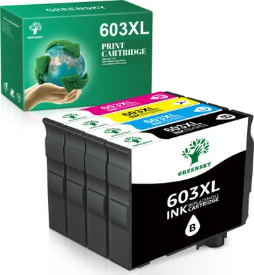 Produktbild von Greensky 603XL Druckerpatronen Ersatz für Epson 603 XL Tintenpatronen Kompatibel für Epson Expression Home XP-3100 XP-4100 XP-2100 XP-2105 XP-3105 XP-4105 Workforce WF-2830 WF-2810 WF-2835 WF-2850