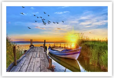 Produktbild von Poster - Poster ohne Rahmen - See Boot Wasser - 91,5x61 cm - Wand Bild - Wanddeko - Wandbilder - Kunstposter - Wandposter - Bilder - Kunstdruck - Wanddekoration - Wandbild - P2XAA91x61-3983
