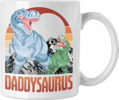 Produktbild von Trendation - Daddysaurus Tasse Geschenk für Vater zum Geburtstag Weihnachten Vatertag Bester Papa Geschenkidee (Weiß)