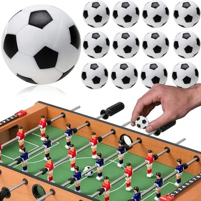 Productafbeelding van Tafelvoetbal Set - Mini Voetballen - Vervangende Ballen - Zwart-wit - Indoor Spel - 12 Stuks - Voor Kinderen