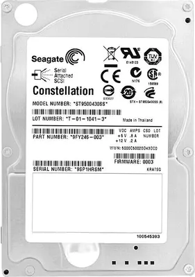 Produktbild von Seagate 500GB ST9500430SS 64Mb Cache  7200 Rpm Sas II 2,5" Zoll Constellation