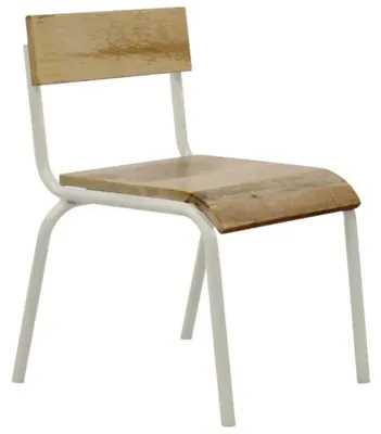 Image de Set de 2 Chaises Enfants Bois Naturel et Métal Blanc Kidsdepot 35x36x56 cm