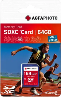 Image de AgfaPhoto SDXC carte 64GB High Speed Class 10 UHS I U1 V30