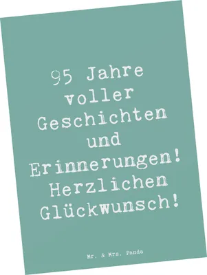 Produktbild von Mr. & Mrs. Panda Postkarte Spruch 95. Geburtstag - Meeresbrise - Geschenk, Ansichtskarten, Jubiläum, Alter, Postkarten, Happy Birthday, bildkarte, Grußkarte, Feier