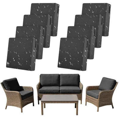 Immagine prodotto di Set di 8 coperture impermeabili per cuscini da giardino, 50x50 cm
