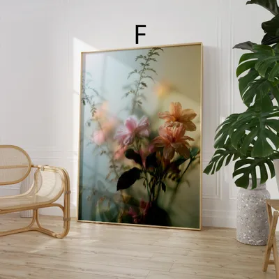 Produktbild von Poster Blumen · Geschenkidee · Blumen hinter Glas mit Wassertropfen Poster Ästhetische Fotografie Prints · Dekoprint ohne Rahmen · Motiv F · 40 × 60 cm