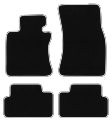 Produktbild von Fußmatten Automatten Velours Schwarz/Silber für BMW 6 E64 2003-2010 Set 4-tlg