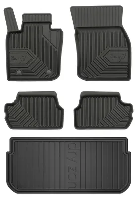 Productafbeelding van Rubberen automatten + kofferbakmat voor MINI Cooper III vanaf 2014 (hatchback) – 5-delig, zwart, op maat – Wielganizator