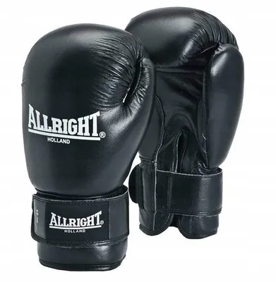 Immagine prodotto di Guanti da boxe neri, in pelle Allright 10 once