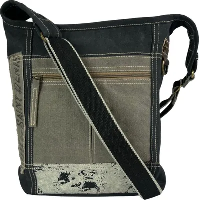 Produktbild von Sunsa Canvas Umhängetasche. Vintage Stil Crossbody. Schwarze Hobo Tasche mit verstellbarere Henkel