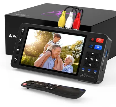 Zdjęcie produktu dla Konwerter VHS na format cyfrowy z 5-calowym ekranem HD i rejestratorem wideo
