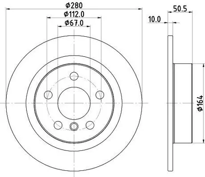 Produktbild von 2x HELLA 8DD 355 122-661 Bremsscheibe Hinterachse