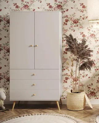 Obrázek produktu pro Dětská dvoudveřová skříň 100 cm NILSA - kašmír / hnědá