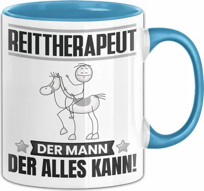 Produktbild von Reittherapeut Tasse Geschenk für Reittherapeut Der Mann Der Alles Kann Geschenkidee zum Geburtstag (Blau)