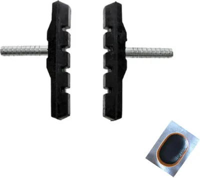 Produktbild von Promax 70V Fahrrad V Bremsklötze Bremsbelag Schwarz 70 mm Bremse 1 x 2 inkl. Schlauchflicken