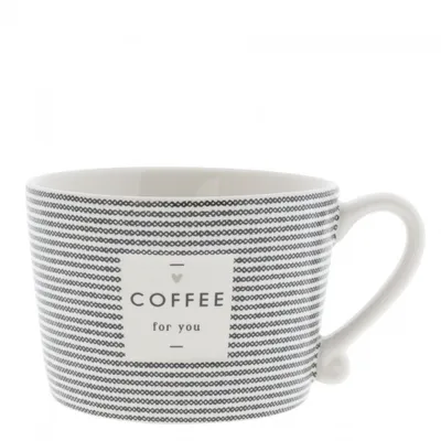 Produktbild von Tasse, Becher COFFEE FOR YOU weiß schwarz für 300ml Keramik Bastion Collections