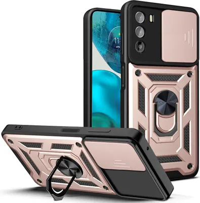 Produktbild von Moto G52 Hülle mit Ring Ständer Halter Dia Kameraschutz TPU PC Schutzhülle für Motorola Moto G52 Rosa