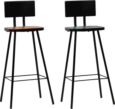 Produktbild von Barhocker 2 Stk. Massives Altholz